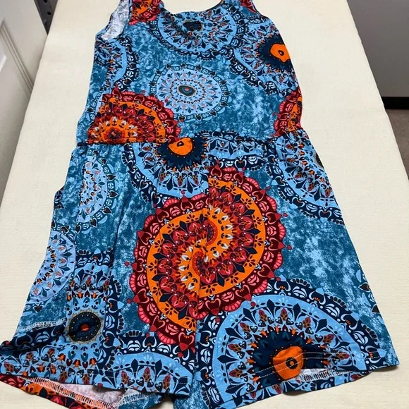 NWT Your Style S boho multicolor romper with pockets - Picture 7 of 10